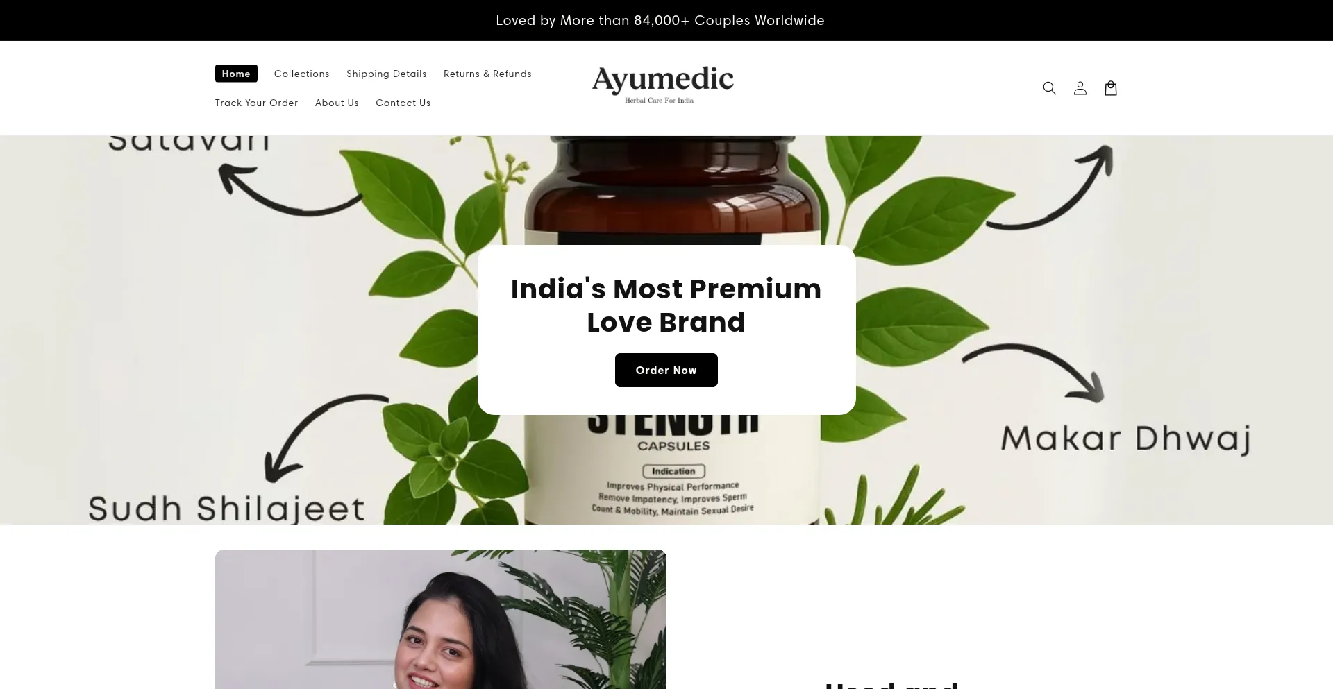 Website screenshot of Ayumedic.com
