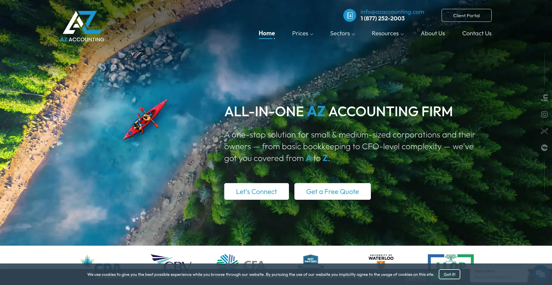 Website screenshot of Azaccounting.com