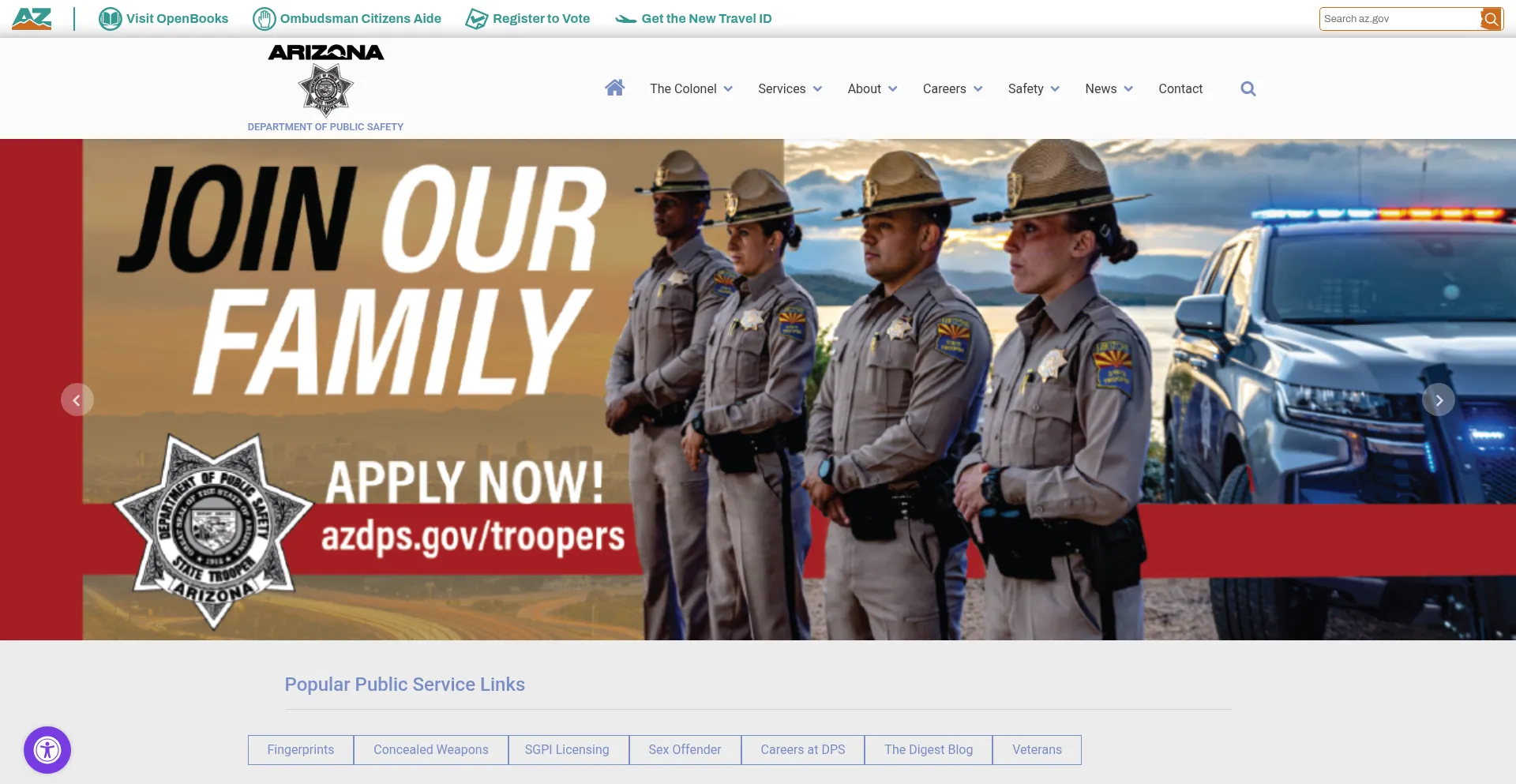 Azdps.gov Screenshot