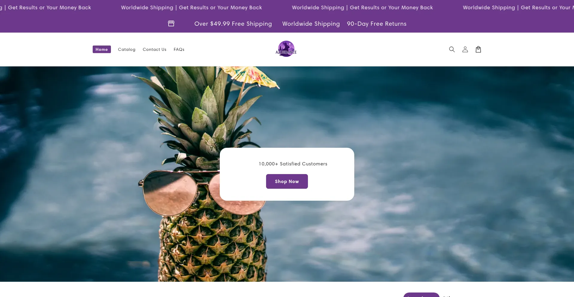 Website screenshot of Azuedance.com