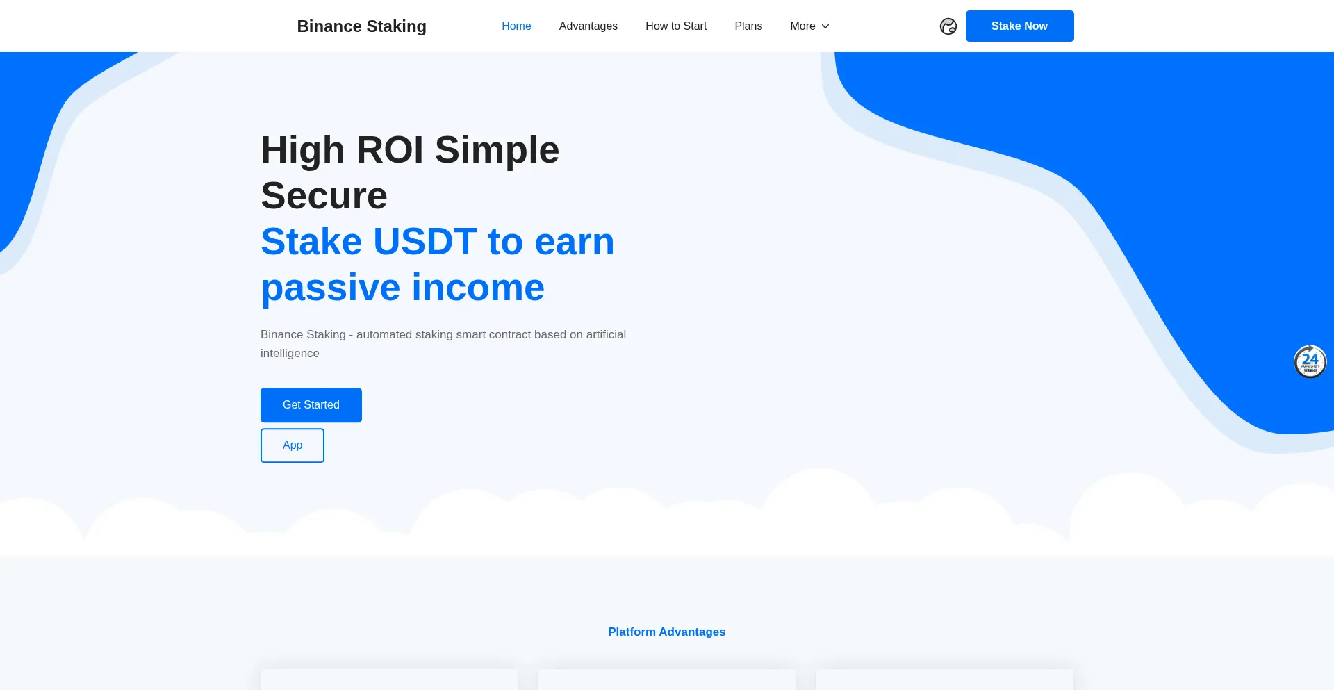 Website screenshot of B-staking.live
