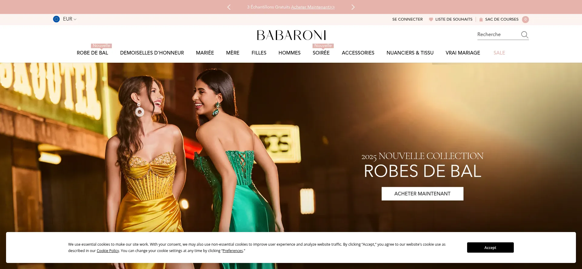 Website screenshot of Babaroni.fr