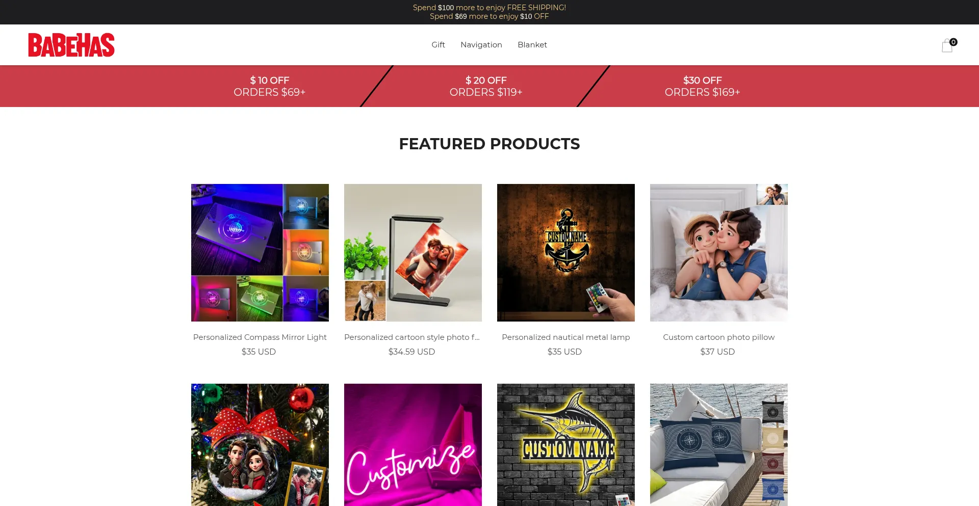 Website screenshot of Babehas.com