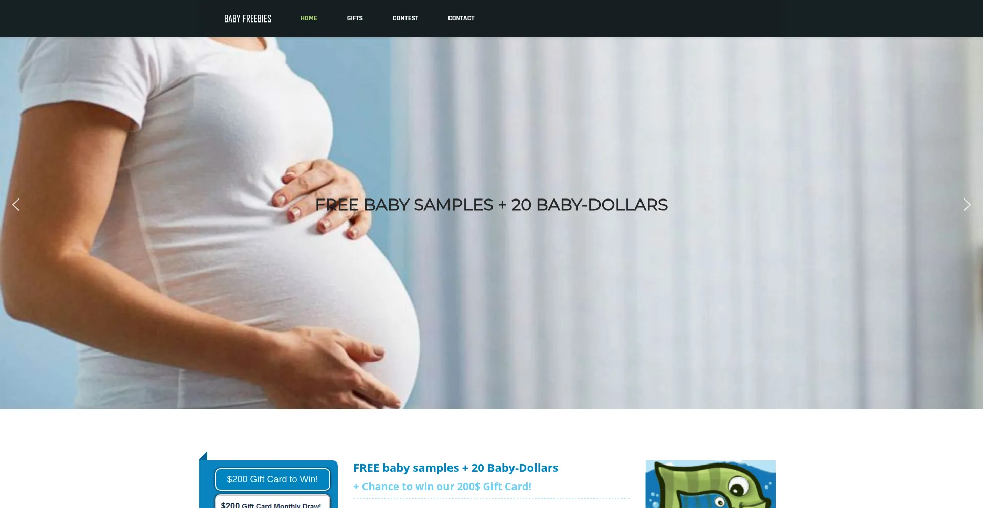Website screenshot of Babyfreebies.ca