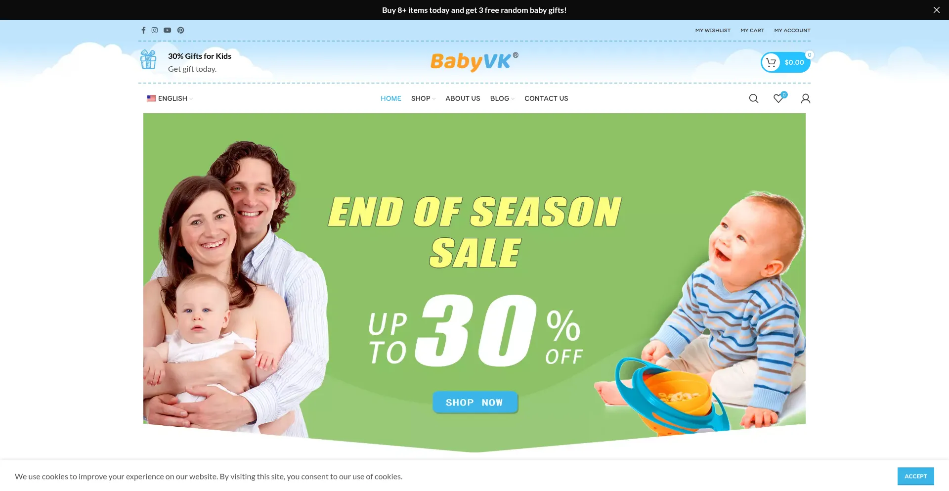 Website screenshot of Babyvk.com