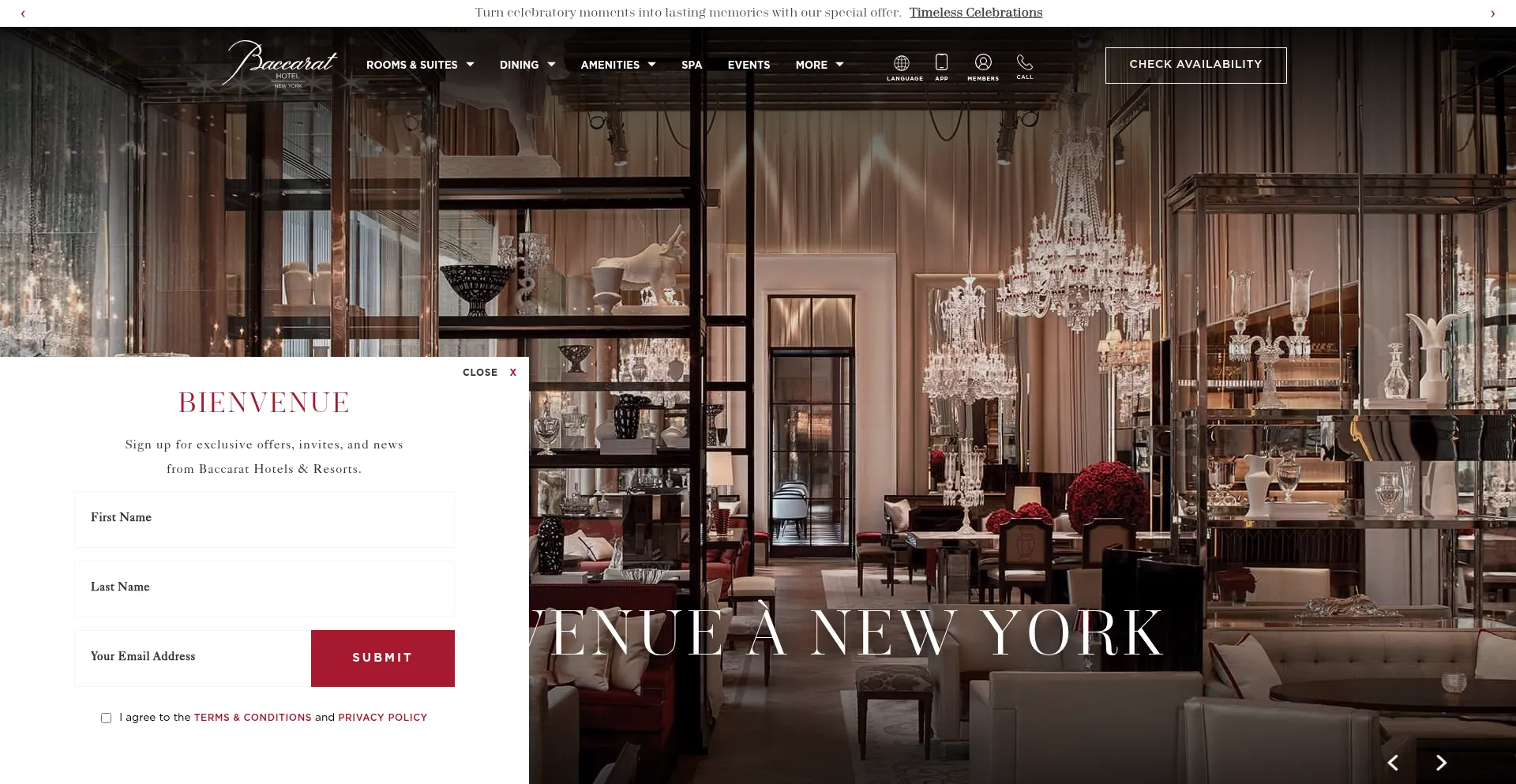 Website screenshot of Baccarathotels.com