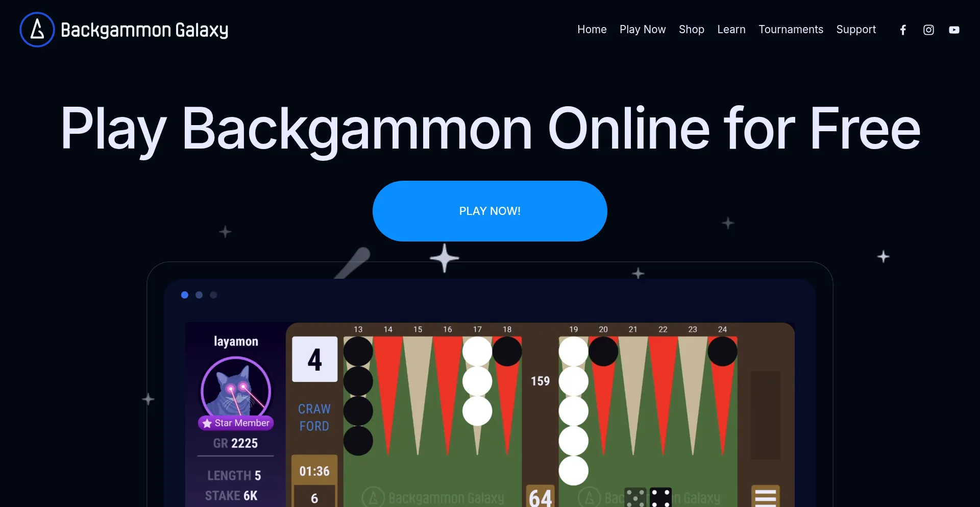 Backgammongalaxy.com Screenshot