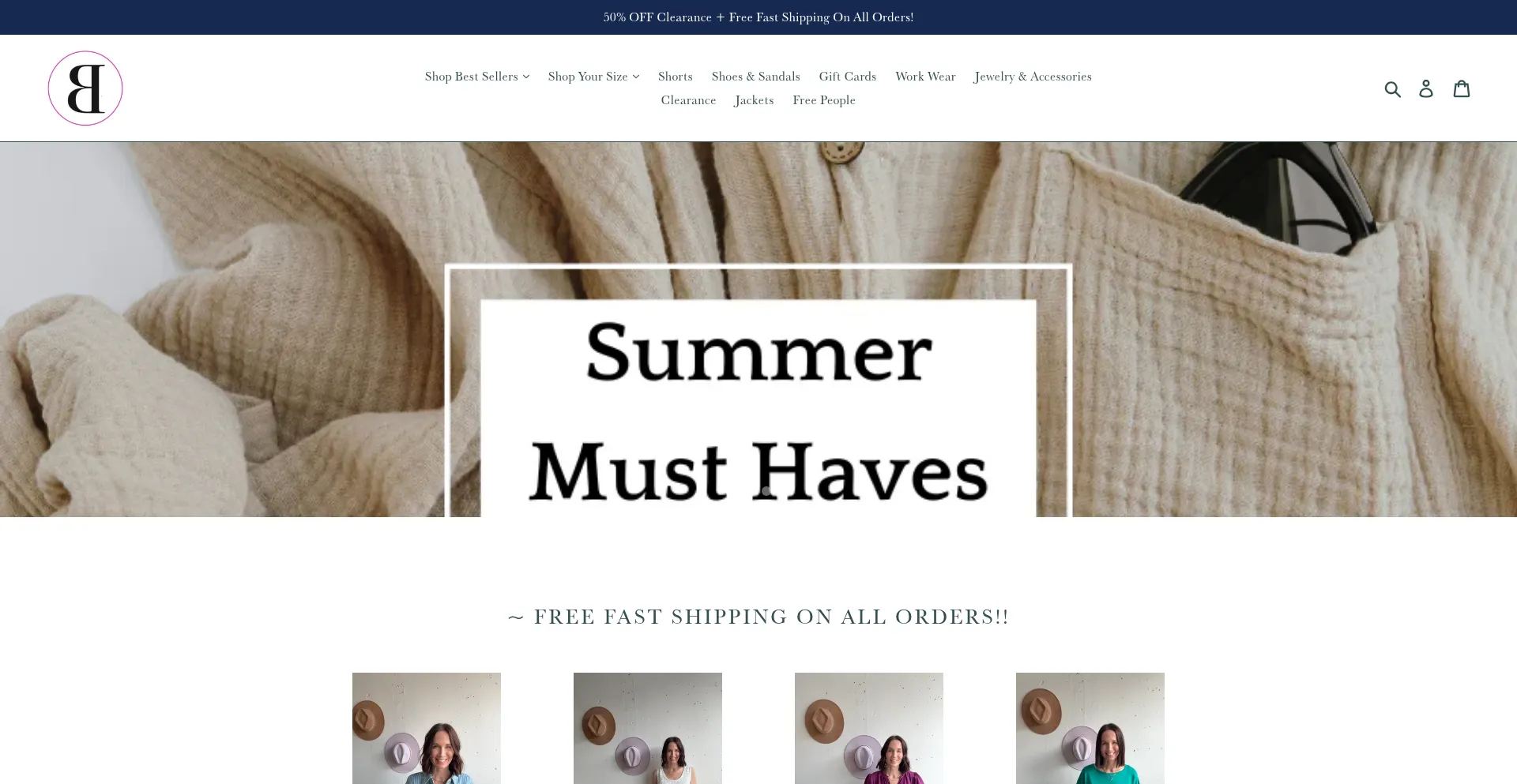 Website screenshot of Backwardsboutique.com