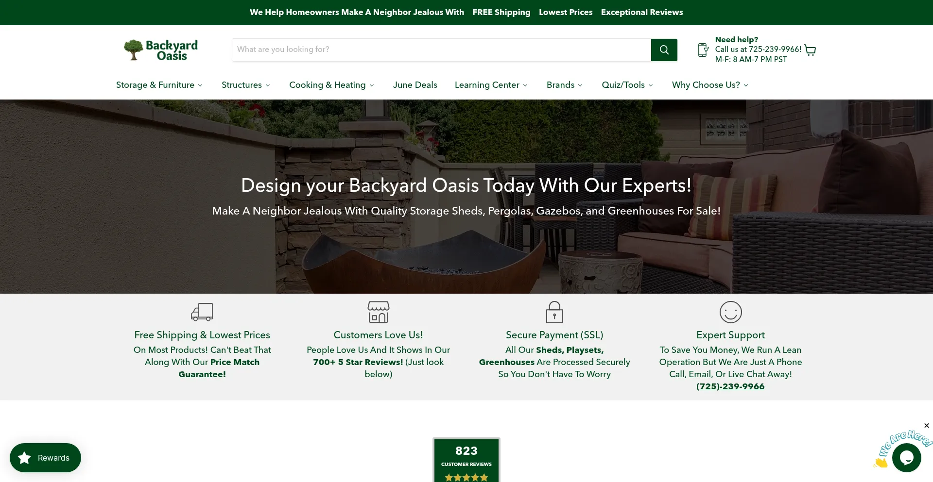 Website screenshot of Backyardoas.com