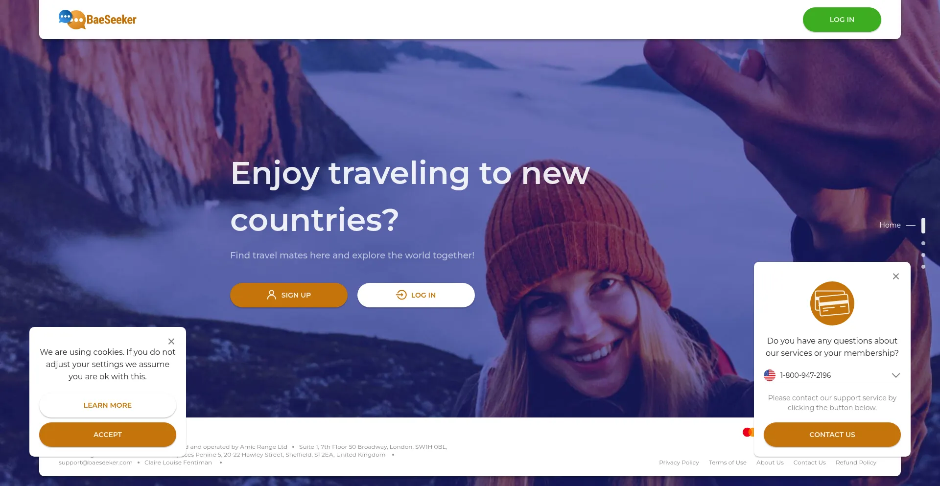 Website screenshot of Baeseeker.com