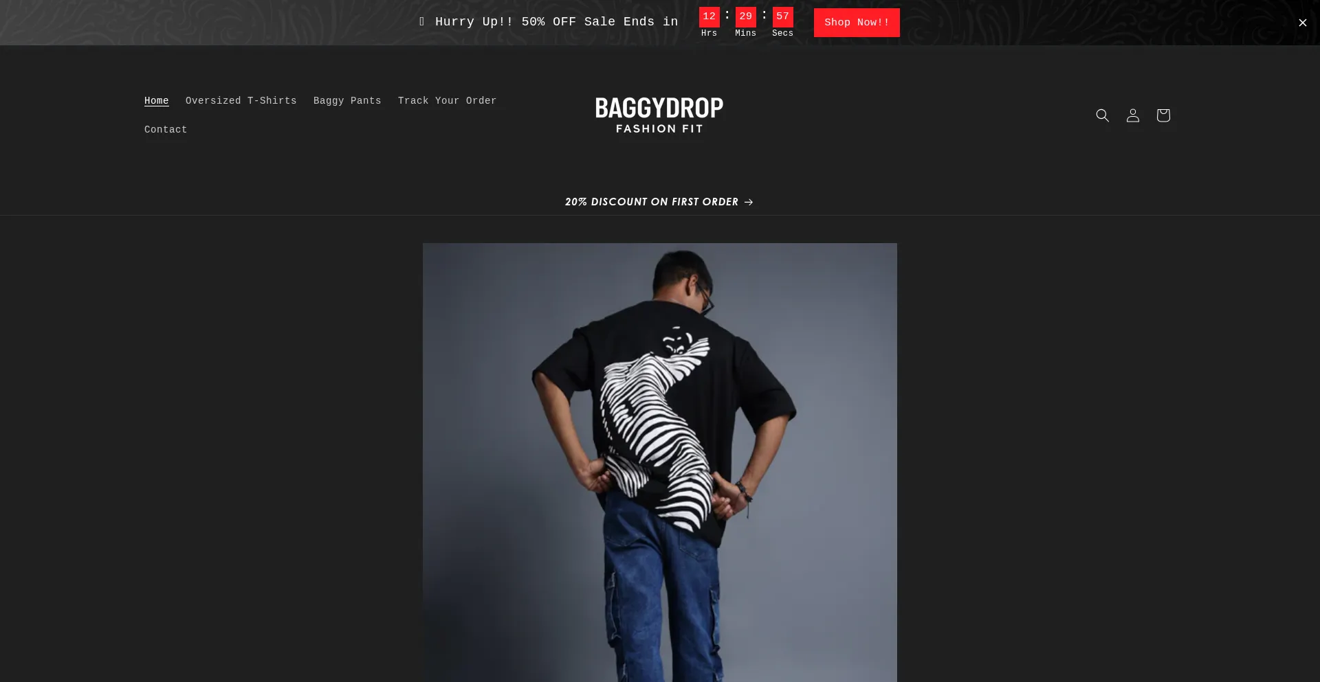 Website screenshot of Baggydrop.co.in