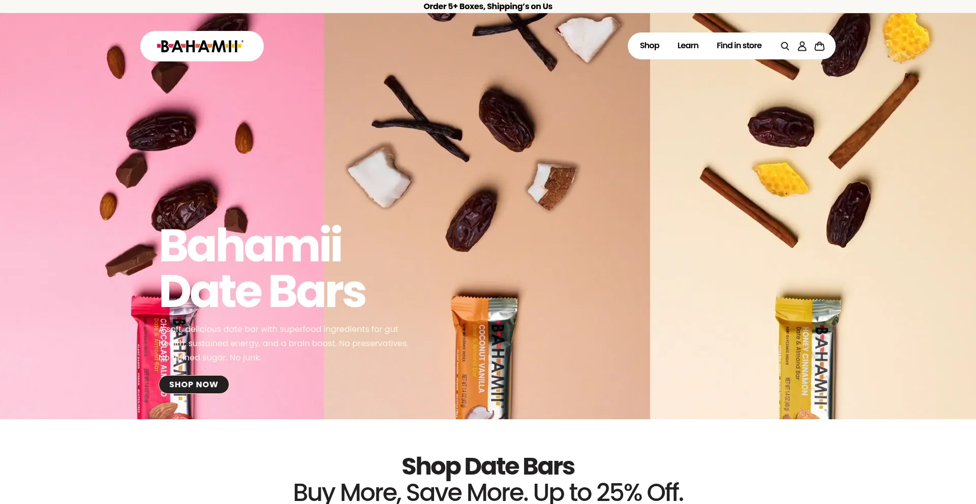 Website screenshot of Bahamii.com