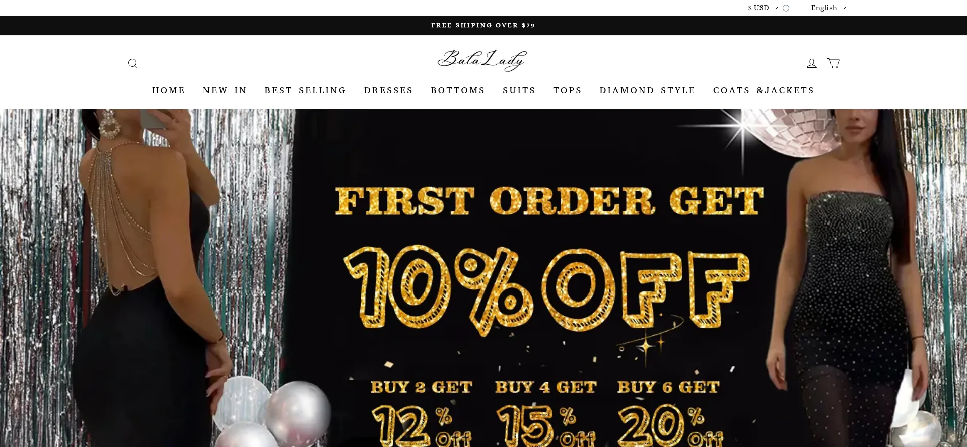 Website screenshot of Balalady.com