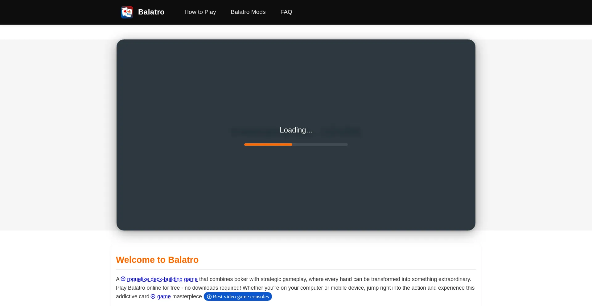 Website screenshot of Balatro-online.com