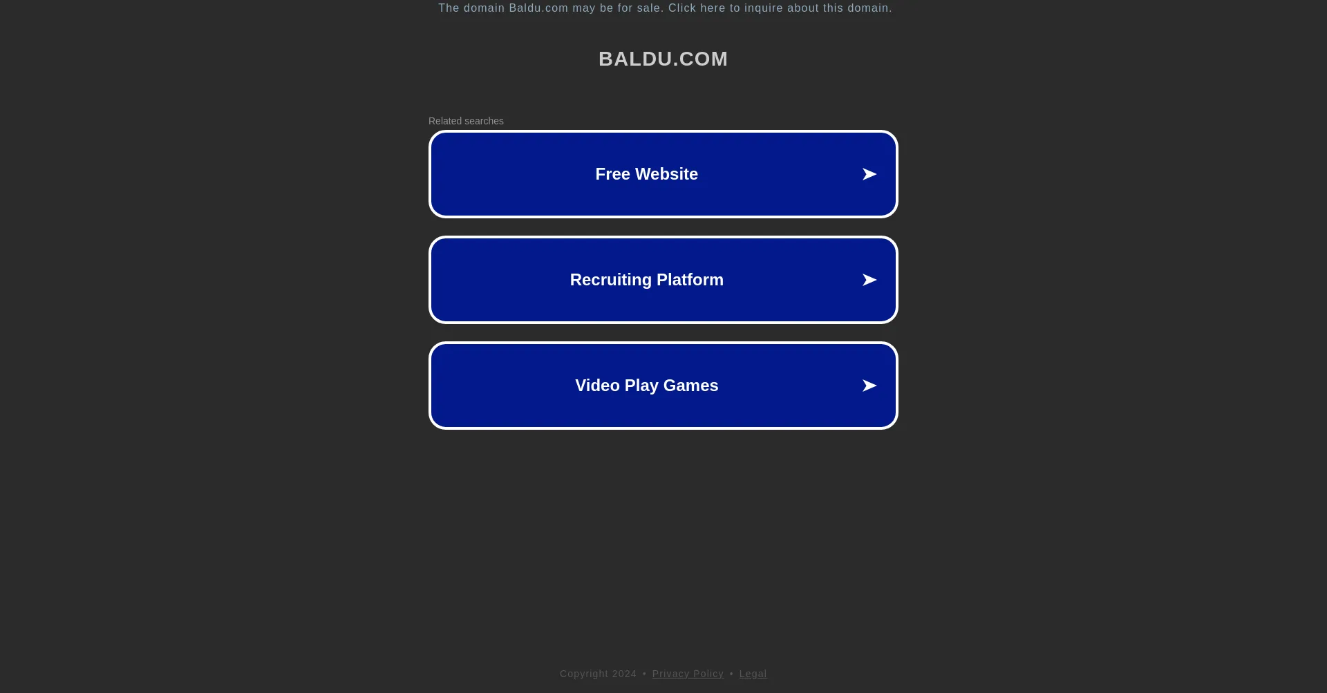 Website screenshot of Baldu.com