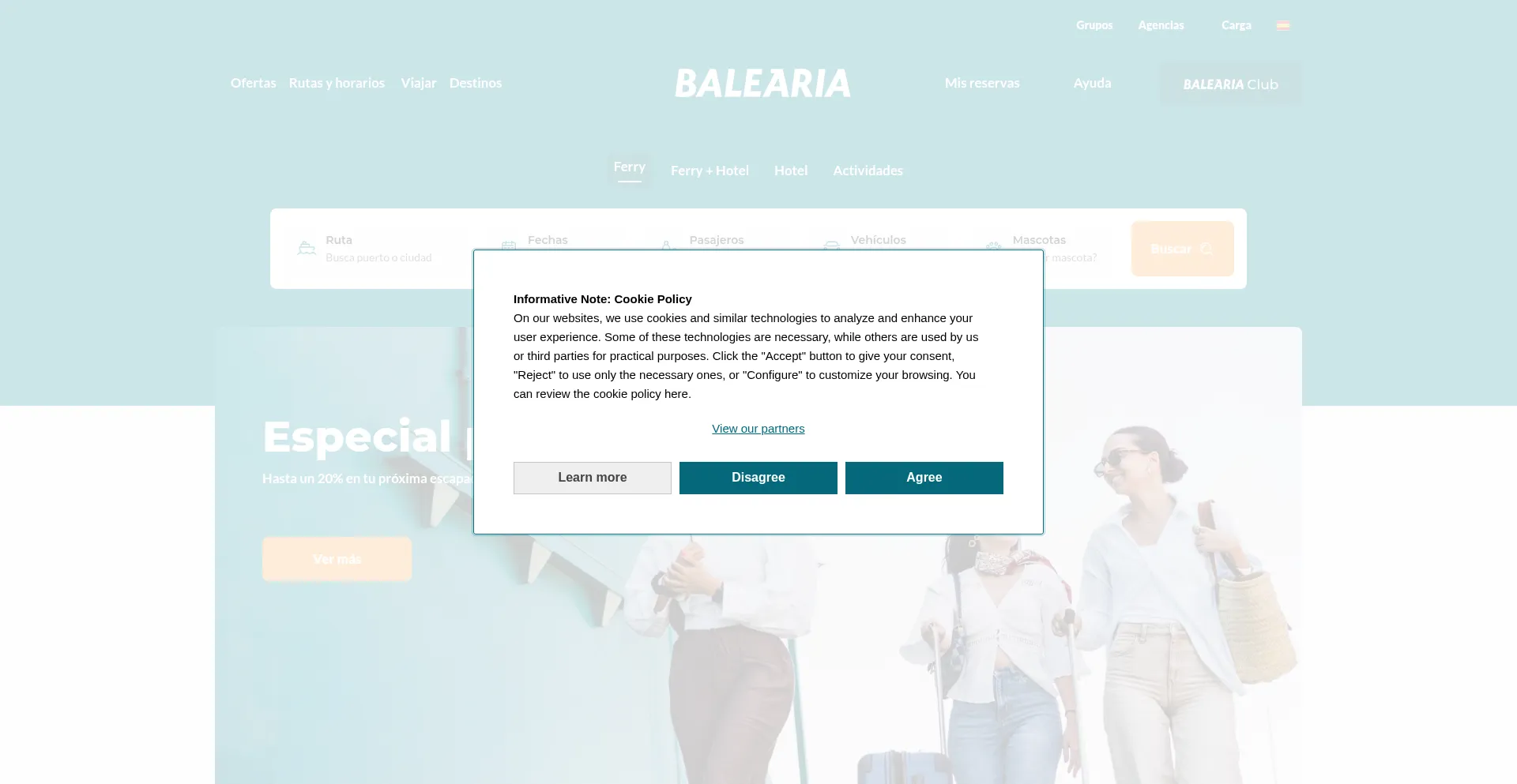 Balearia.com Screenshot