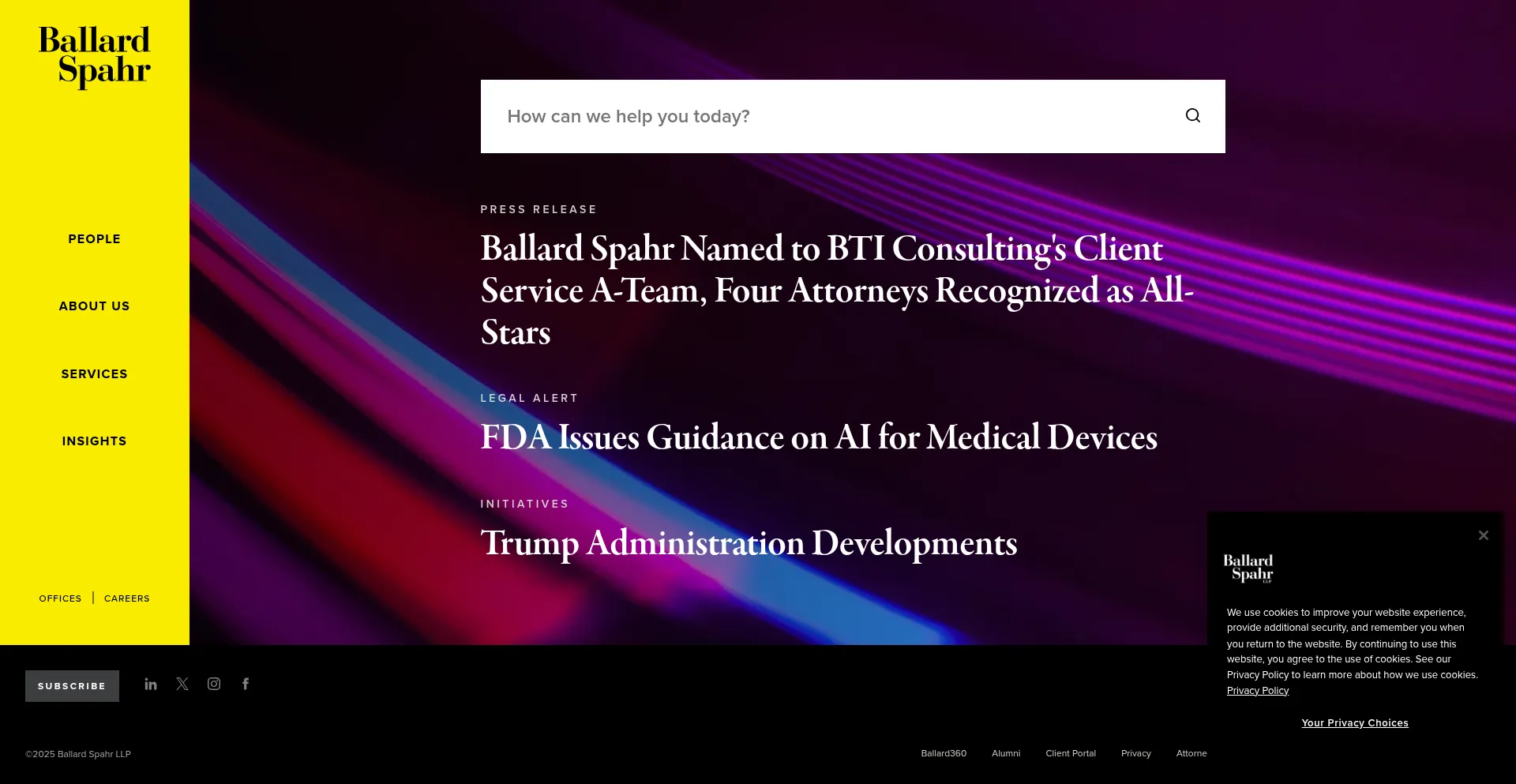 Website screenshot of Ballardspahr.com