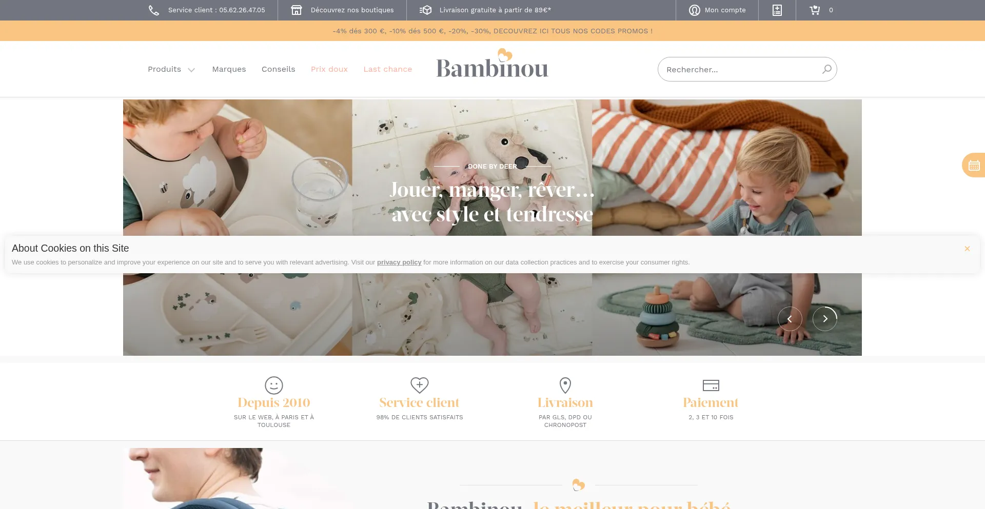 Website screenshot of Bambinou.com