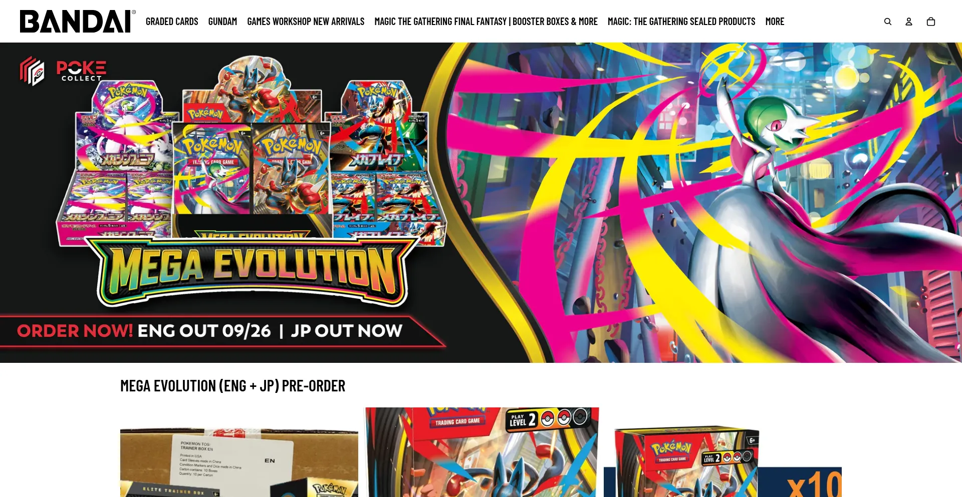 Website screenshot of Bandaipremium.us