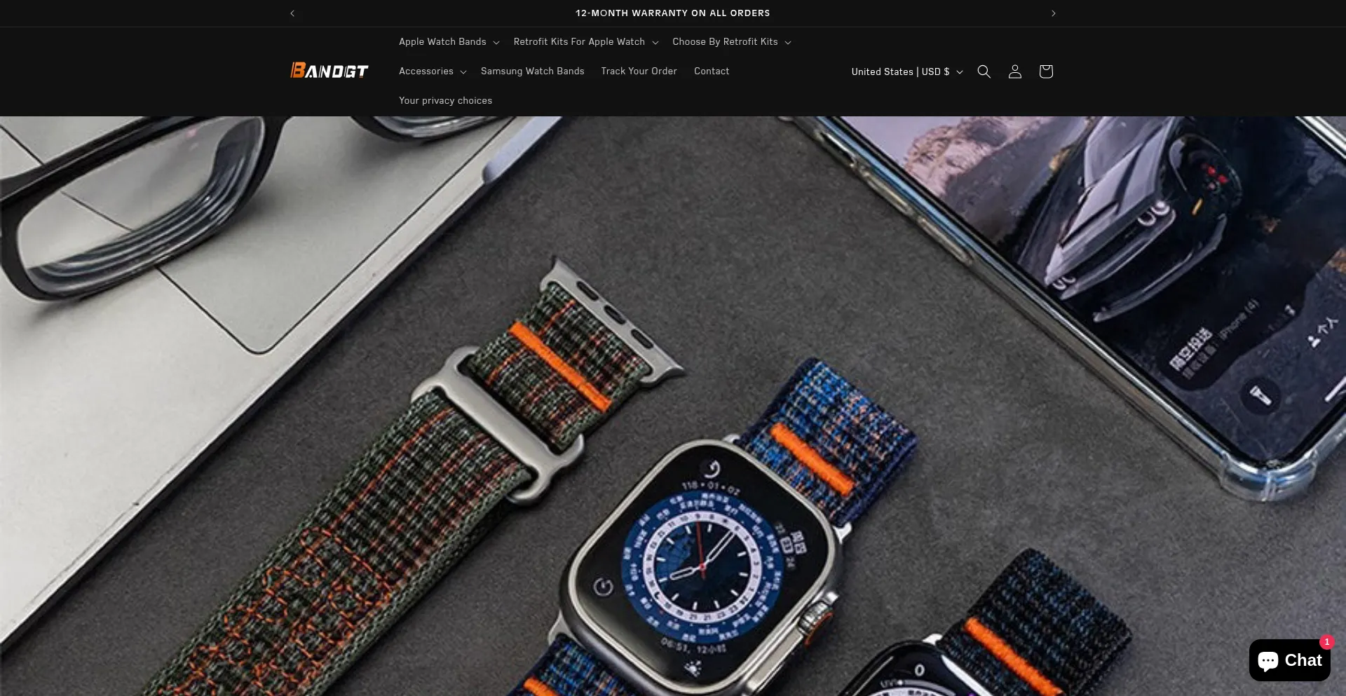 Website screenshot of Bandgt.com