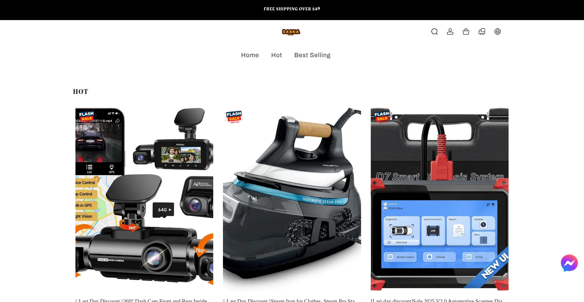 Website screenshot of Banna.pro