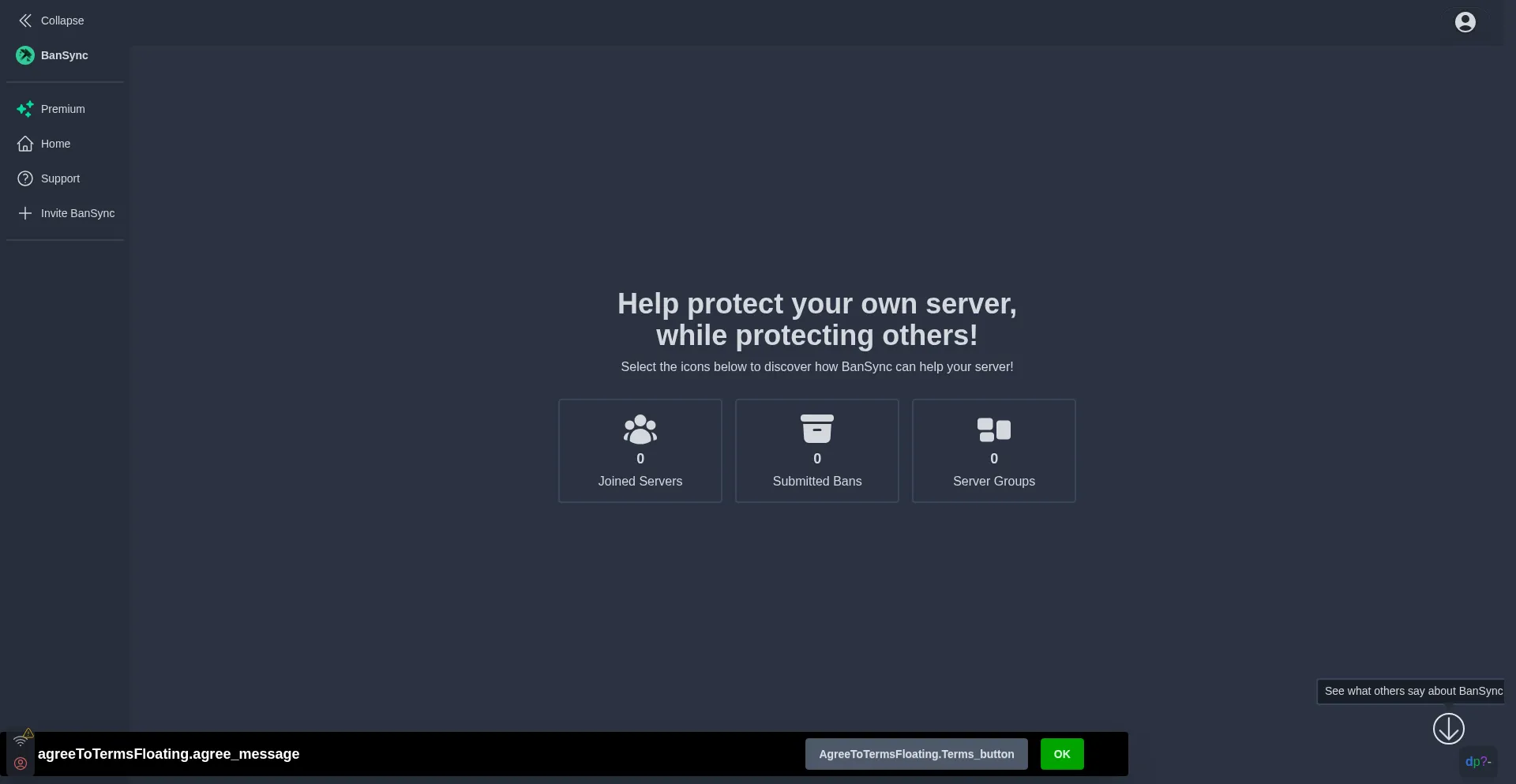 Website screenshot of Bansync.dcode.site