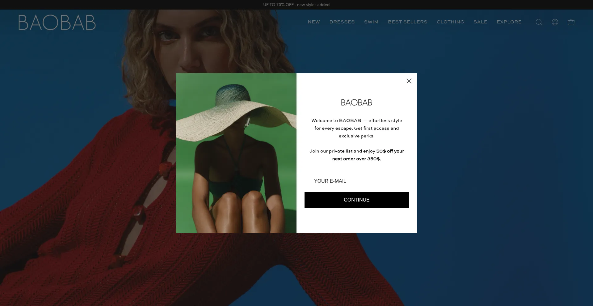 Website screenshot of Baobabstore.com