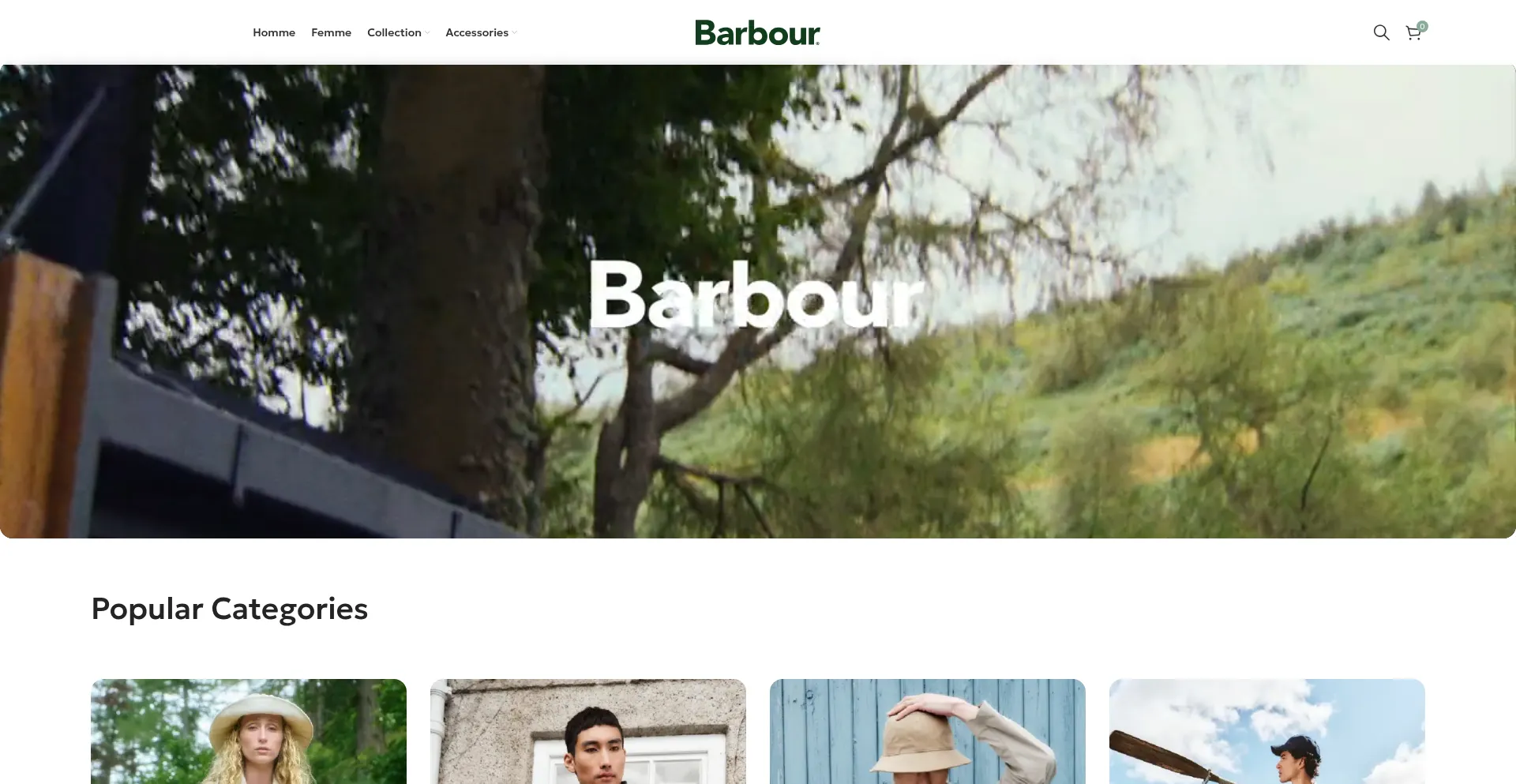 Website screenshot of Barbourofficiel.fr