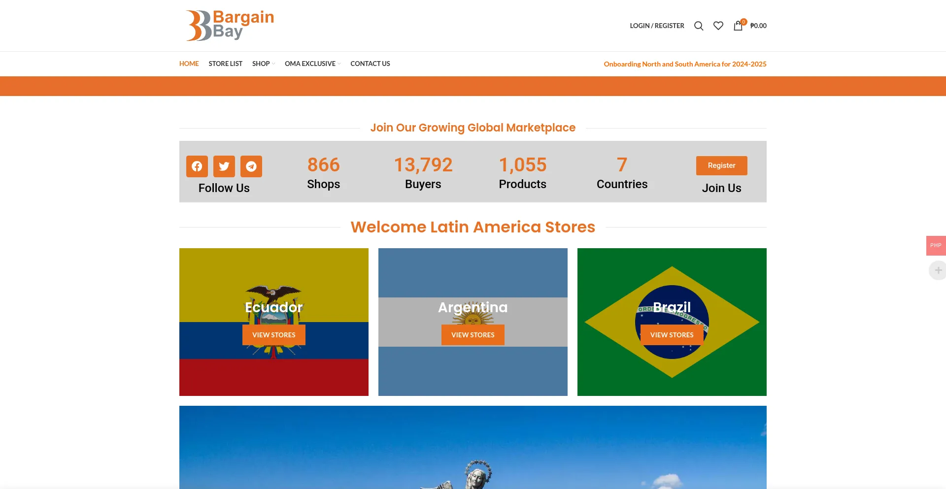 Website screenshot of Bargainbaystore.com