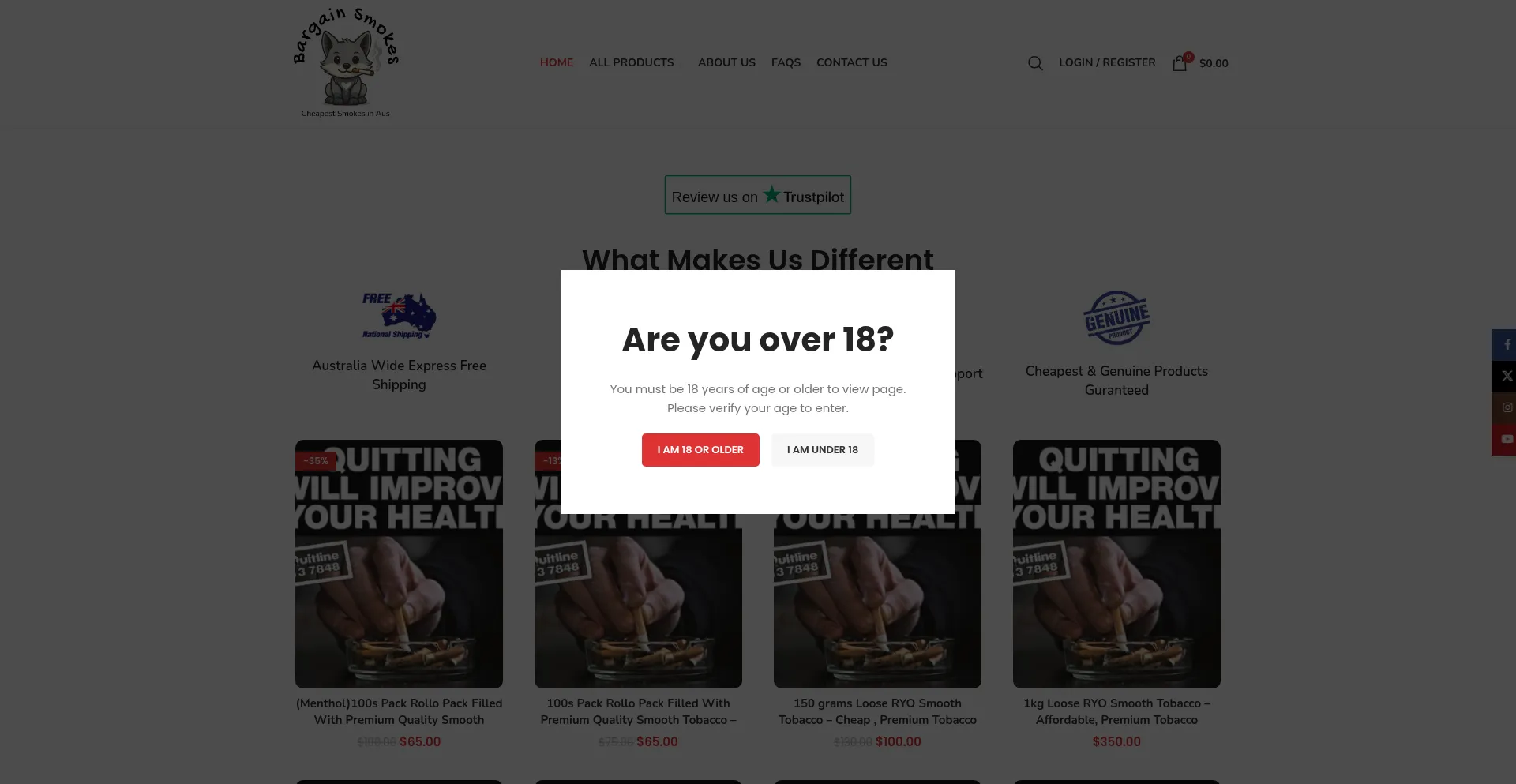 ¿És Seguro y Confiable Bargainsmokesau.com?
