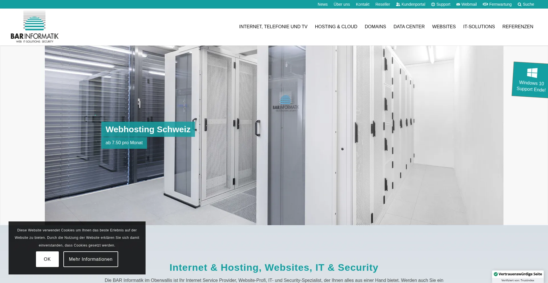 Website screenshot of Barinformatik.ch