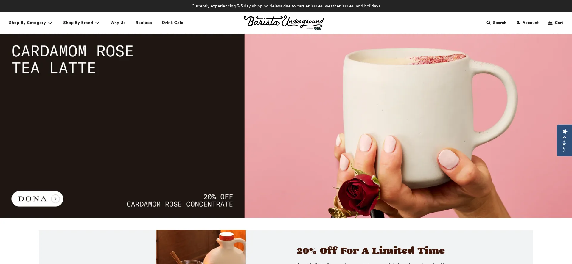 Website screenshot of Baristaunderground.com