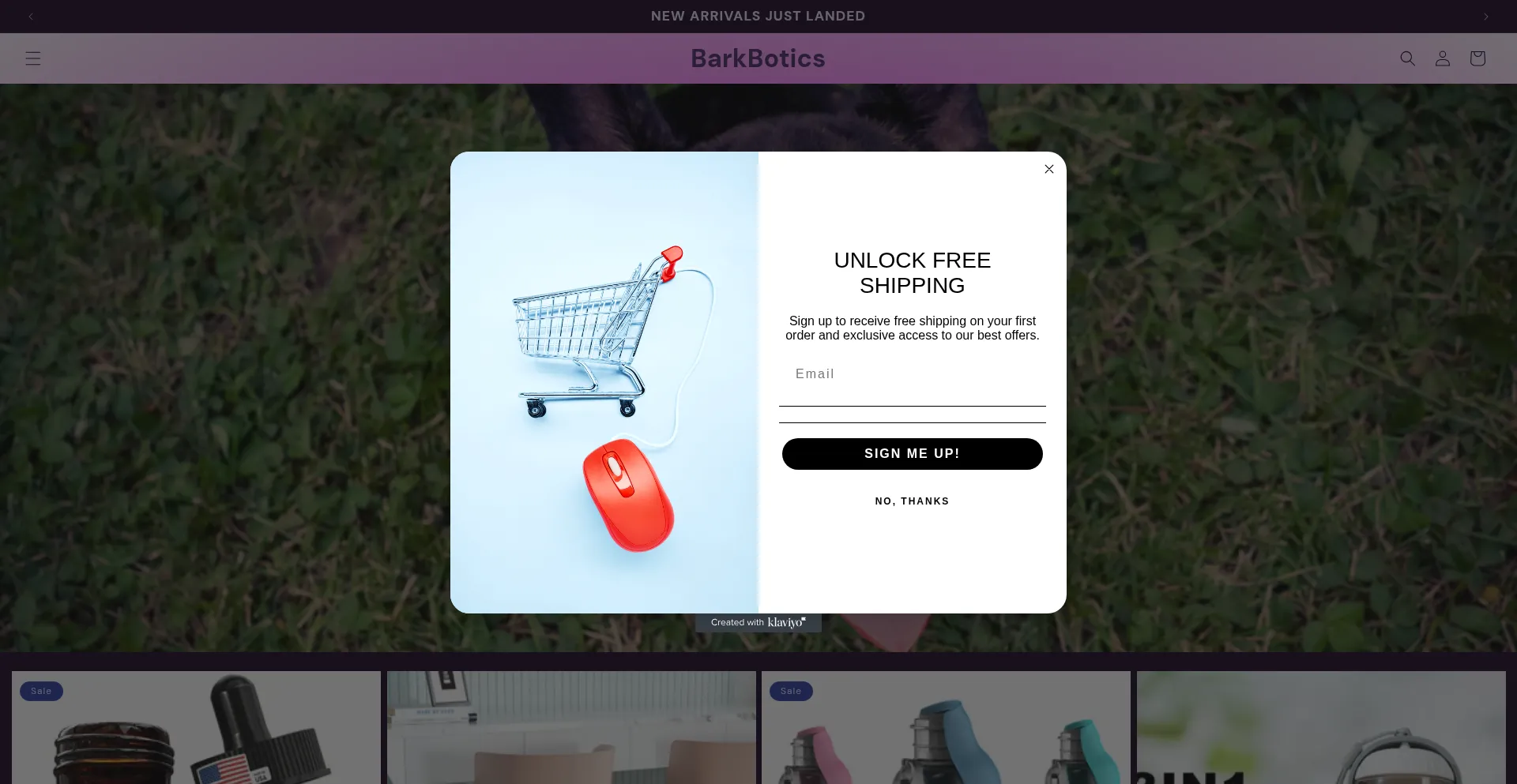 Website screenshot of Barkbotics.com