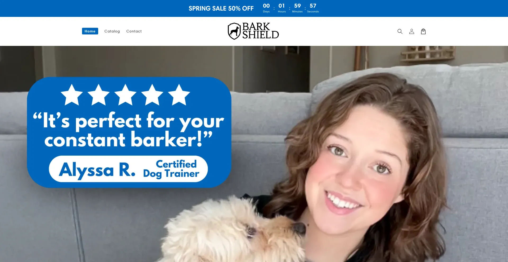 Website screenshot of Barkshield.store