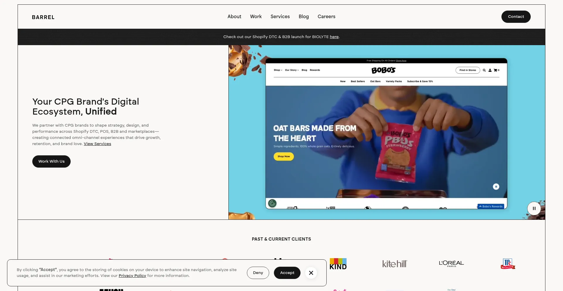 Website screenshot of Barrelny.com