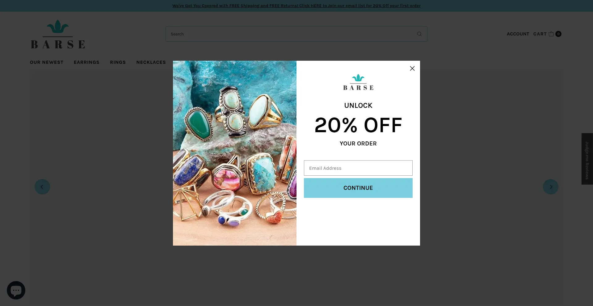 Website screenshot of Barse.com