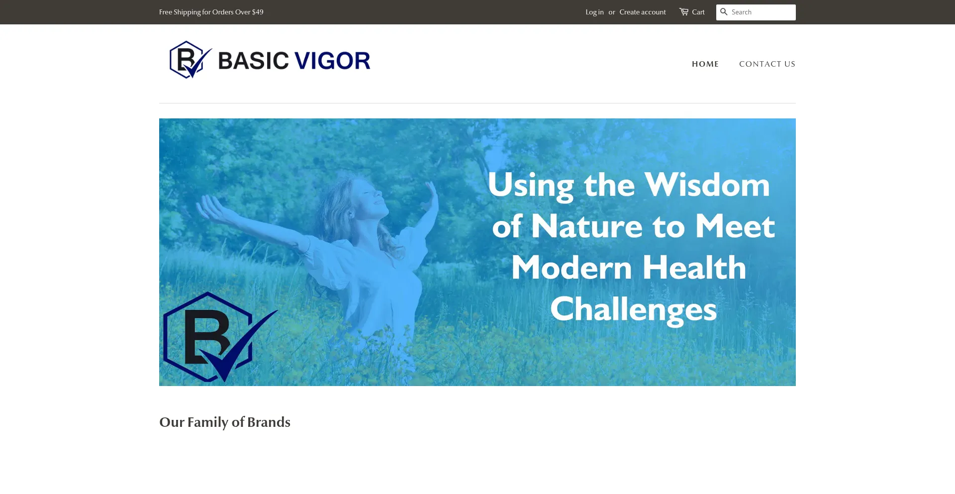 Website screenshot of Basicvigor.com