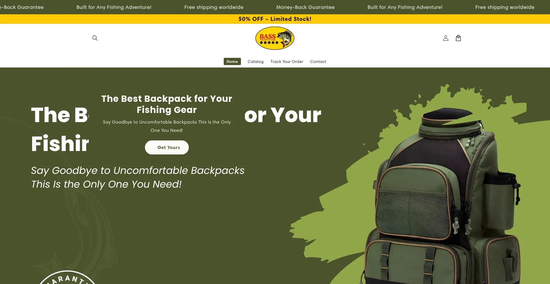 Website screenshot of Bassfrontier.com