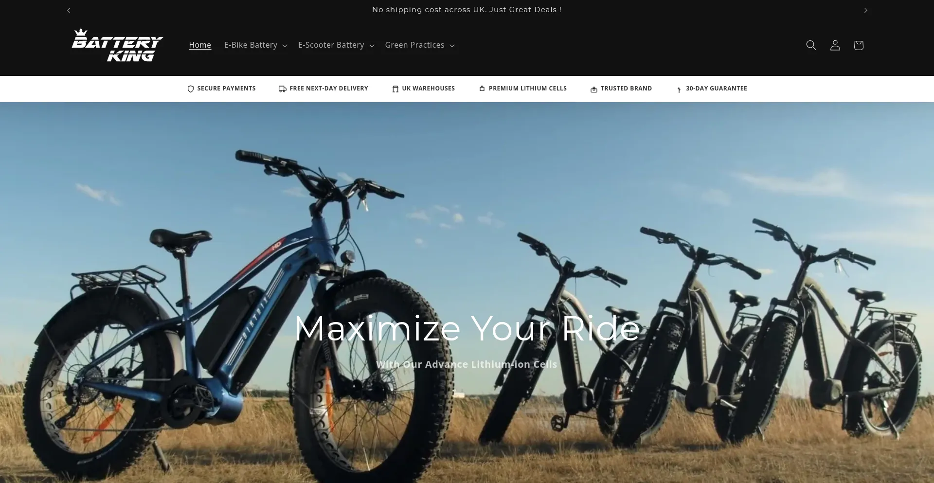 Website screenshot of Batteryking.co.uk