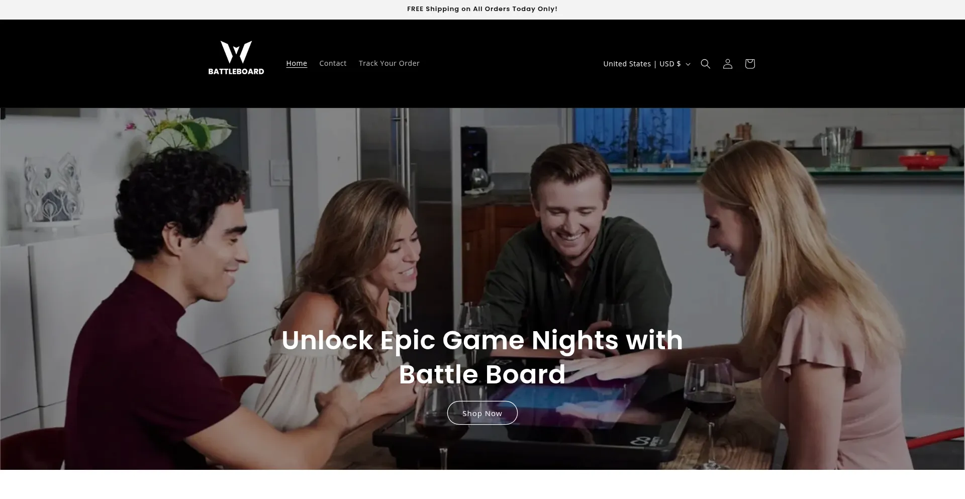 Website screenshot of Battleboardco.com