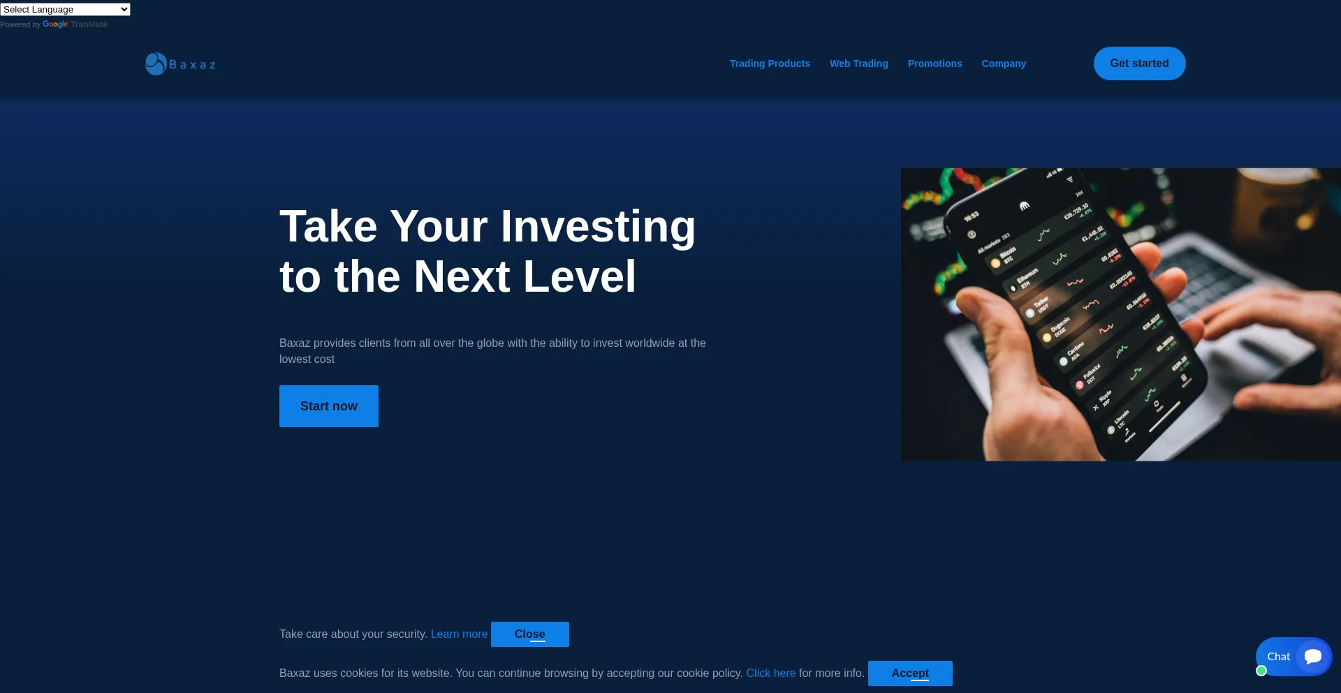 Website screenshot of Baxaz.online