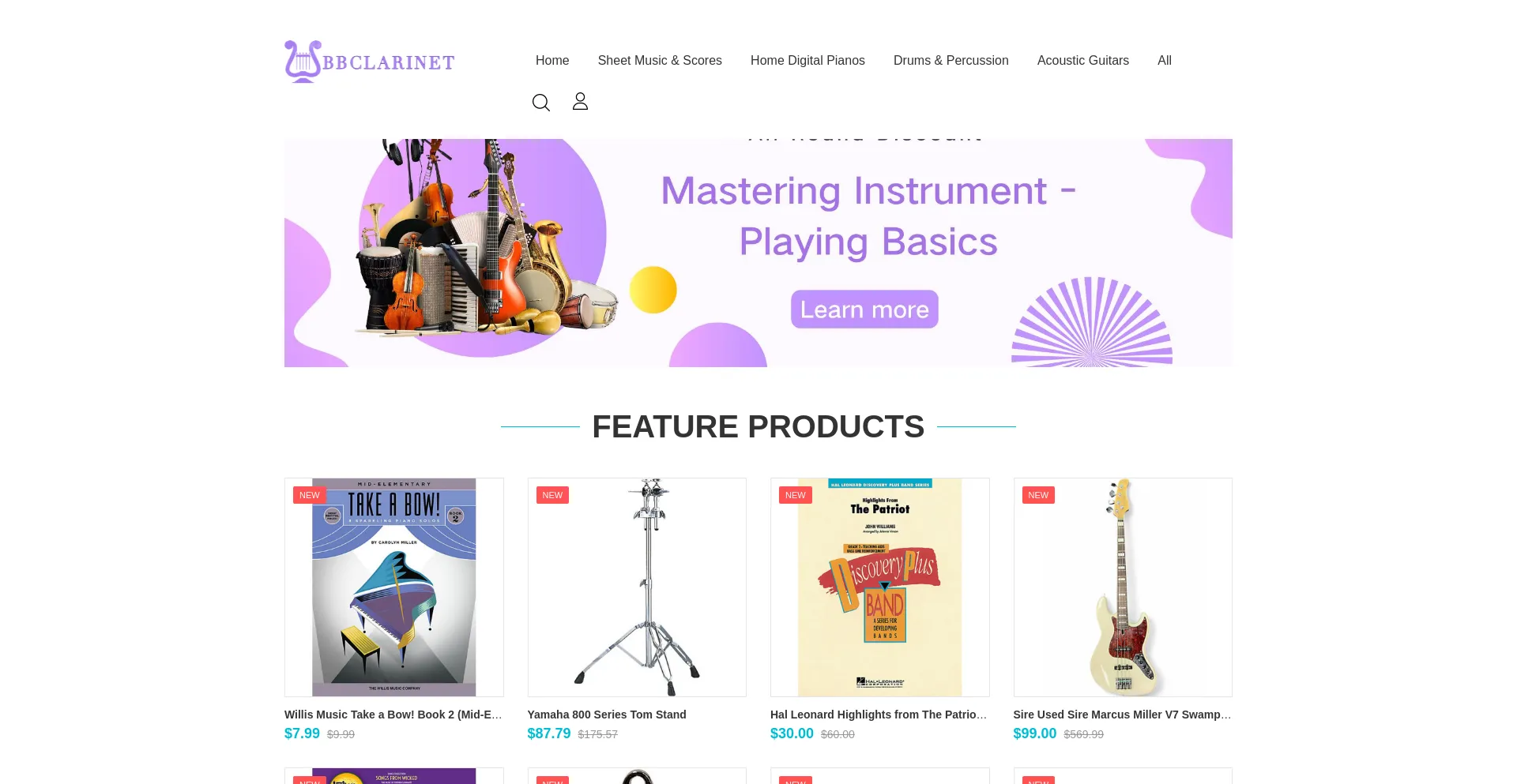 Website screenshot of Bbclarinet.com