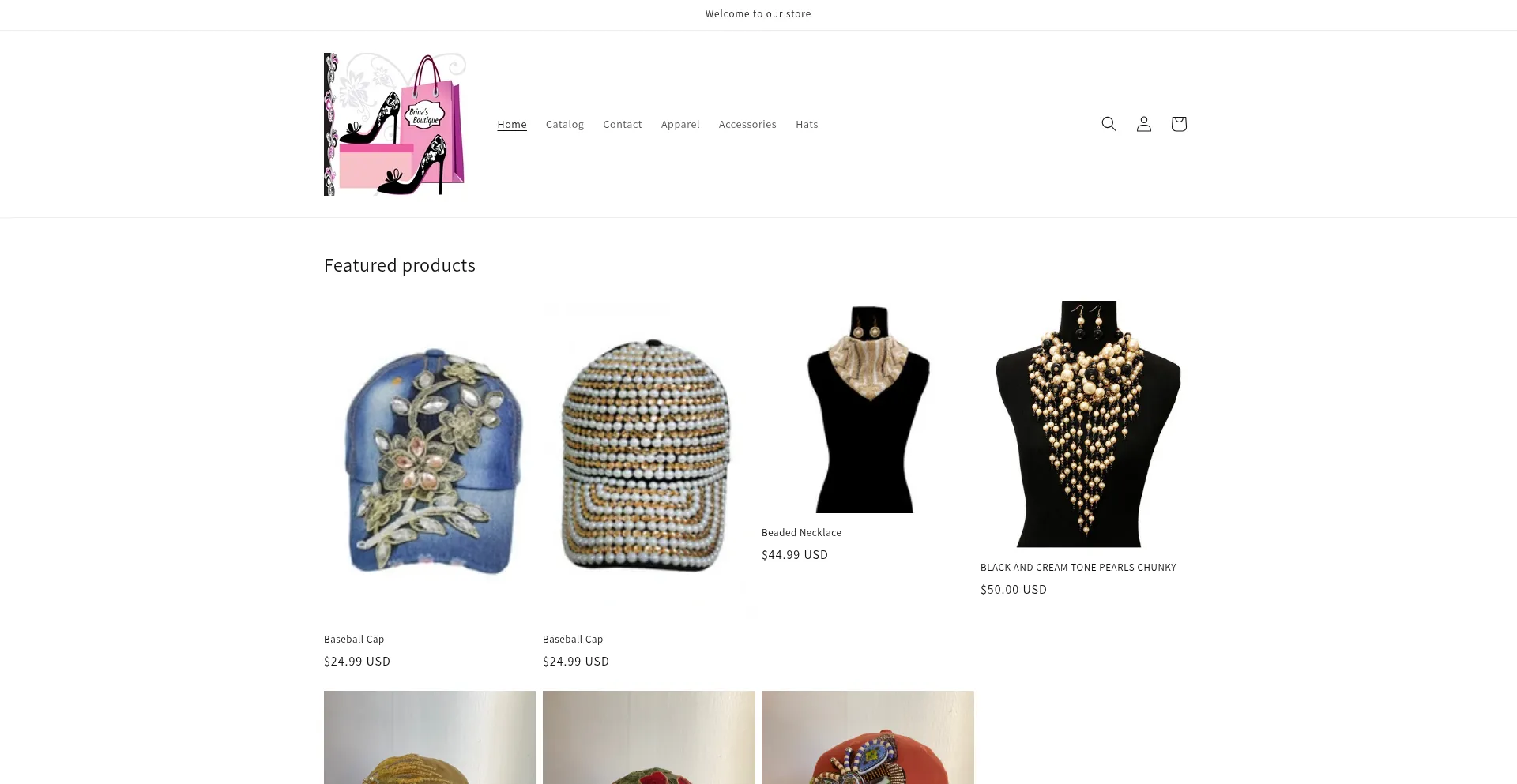 Website screenshot of Bboutique.us