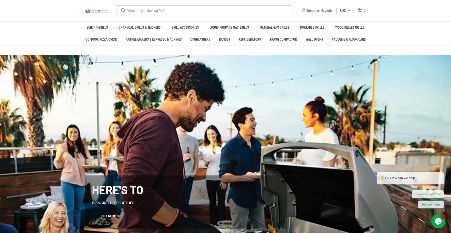 Website screenshot of Bbqsuppliesdepot.com