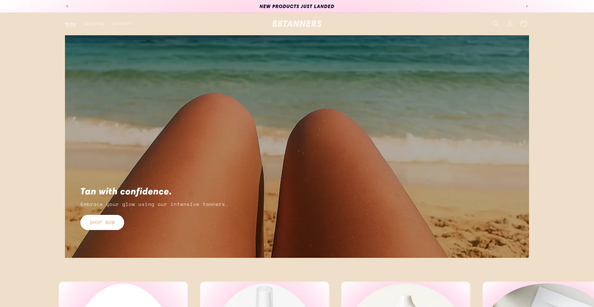 Website screenshot of Bbtanners.myshopify.com