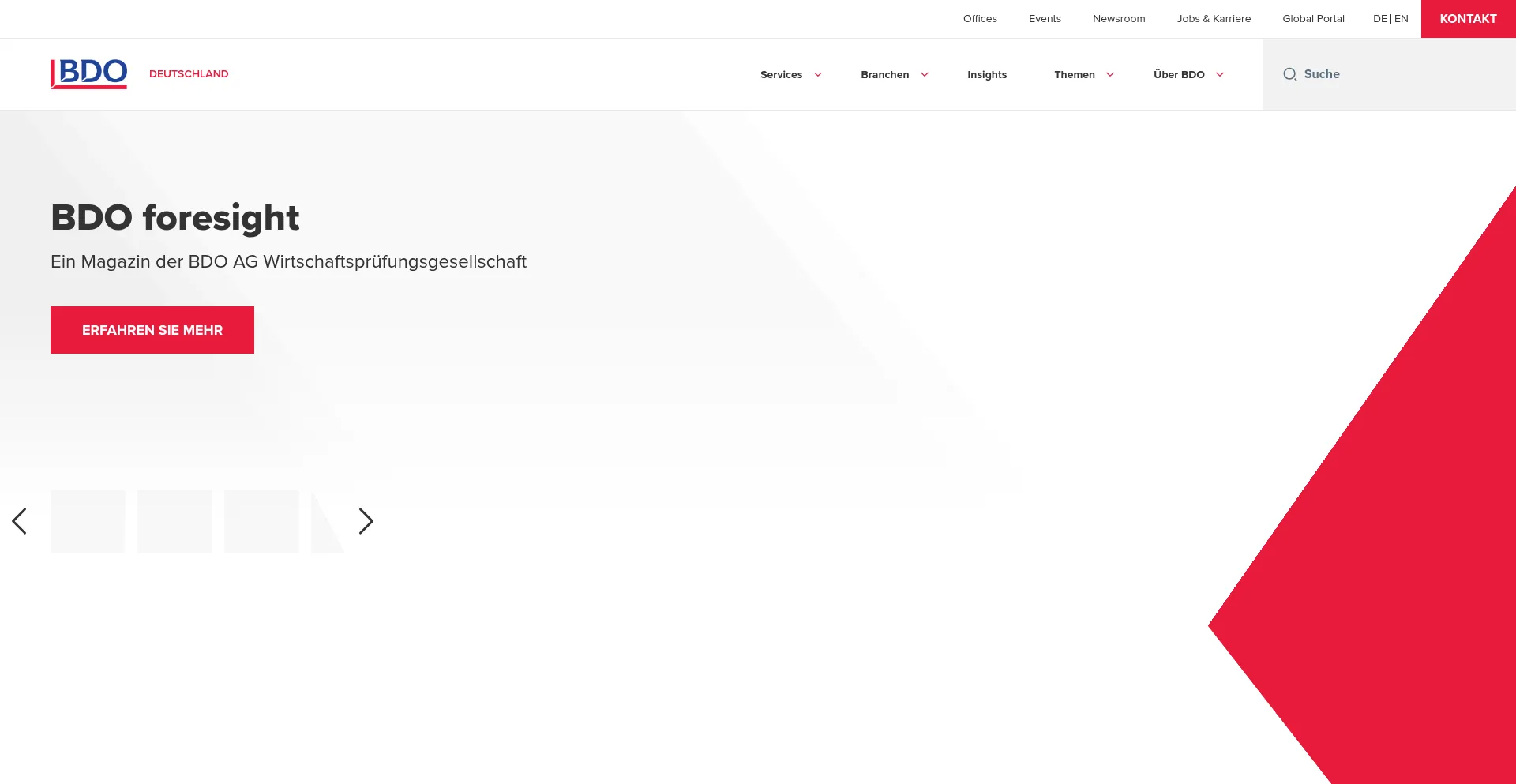 Website screenshot of Bdo.de