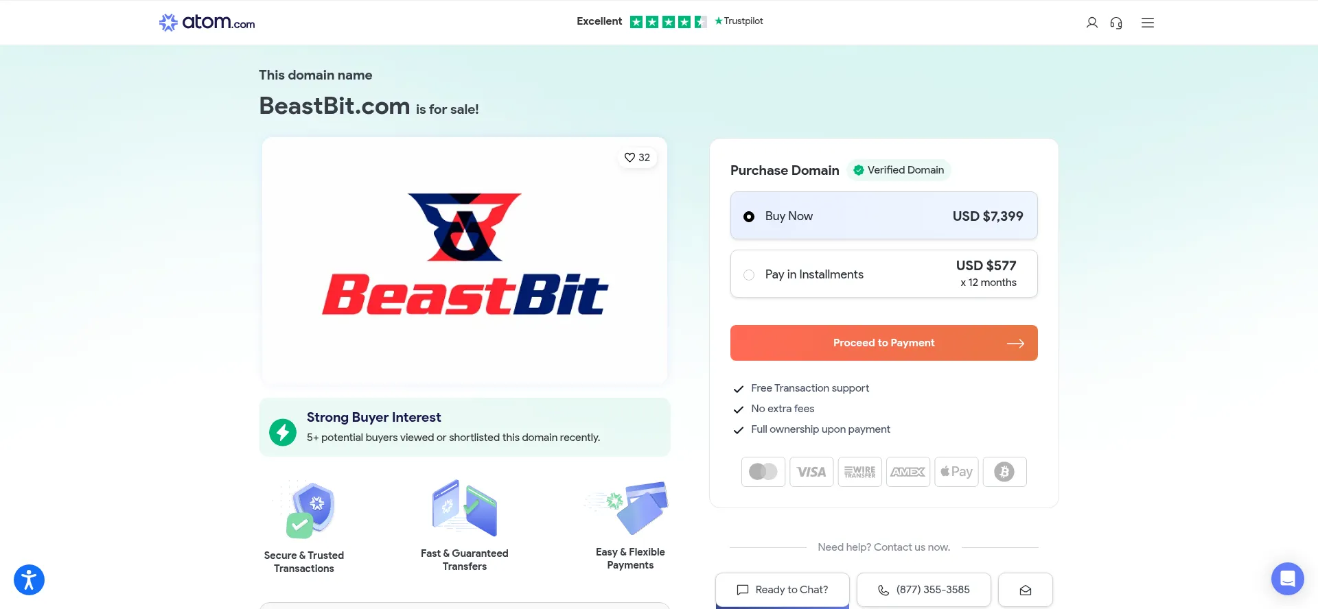 Website screenshot of Beastbit.com