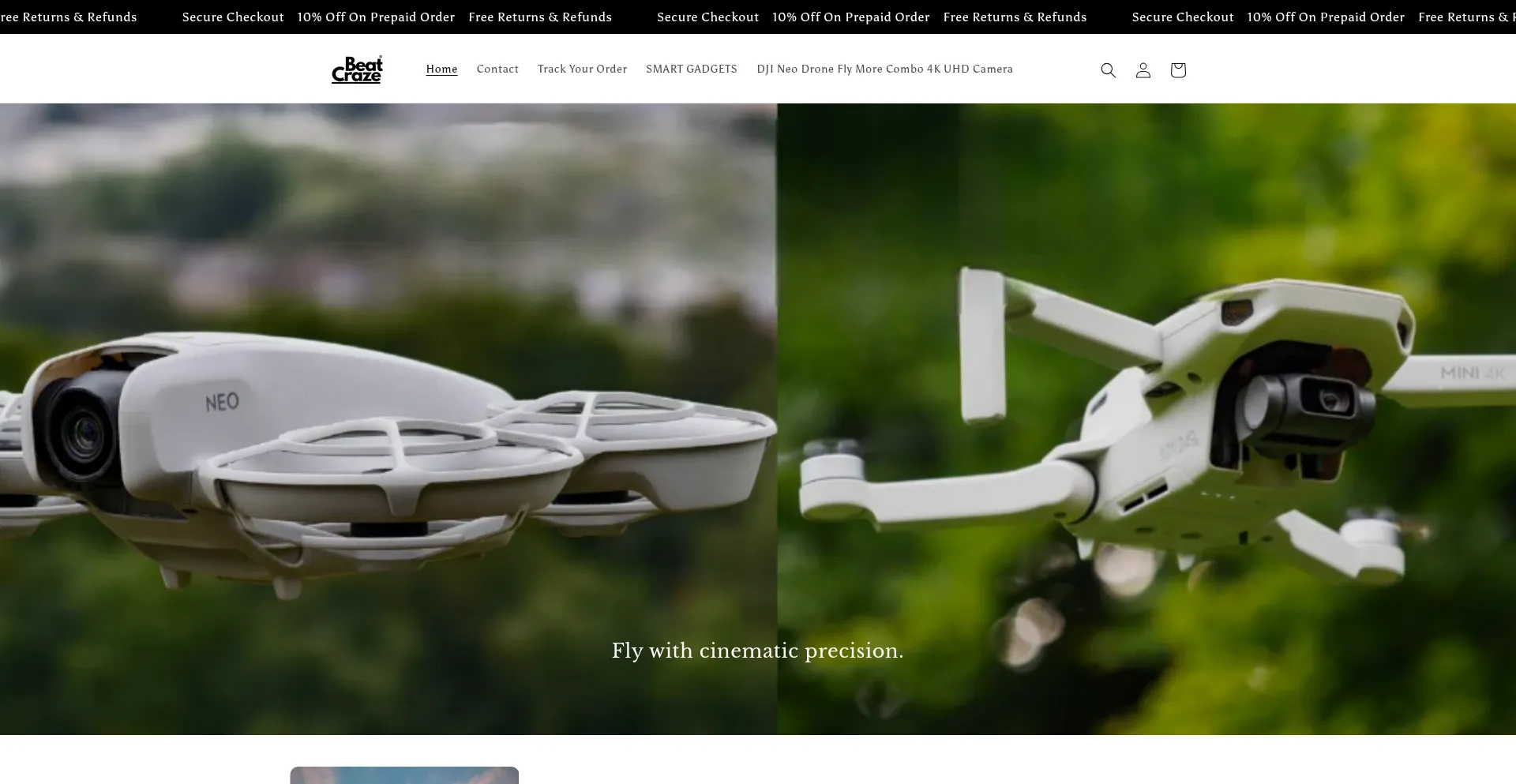 Website screenshot of Beatcraze.in