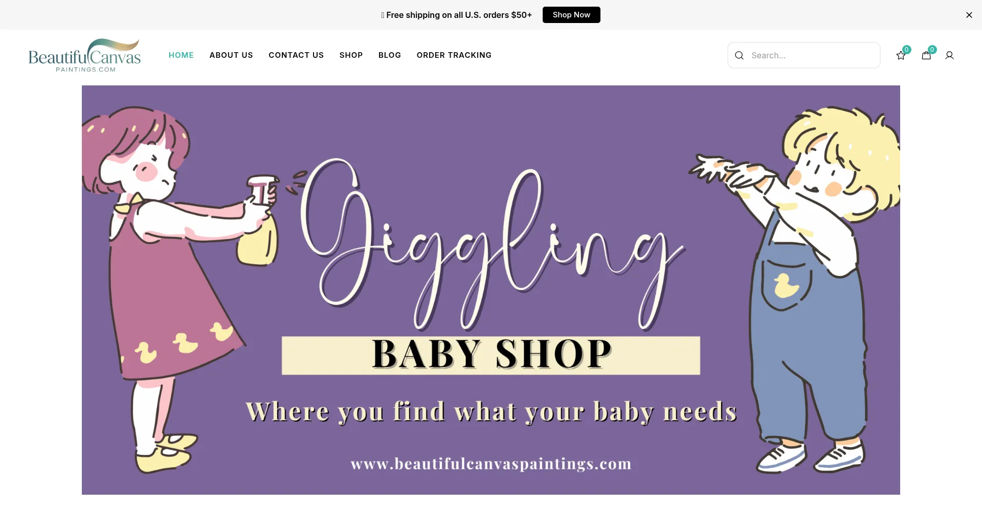 Website screenshot of Beautifulcanvaspaintings.com