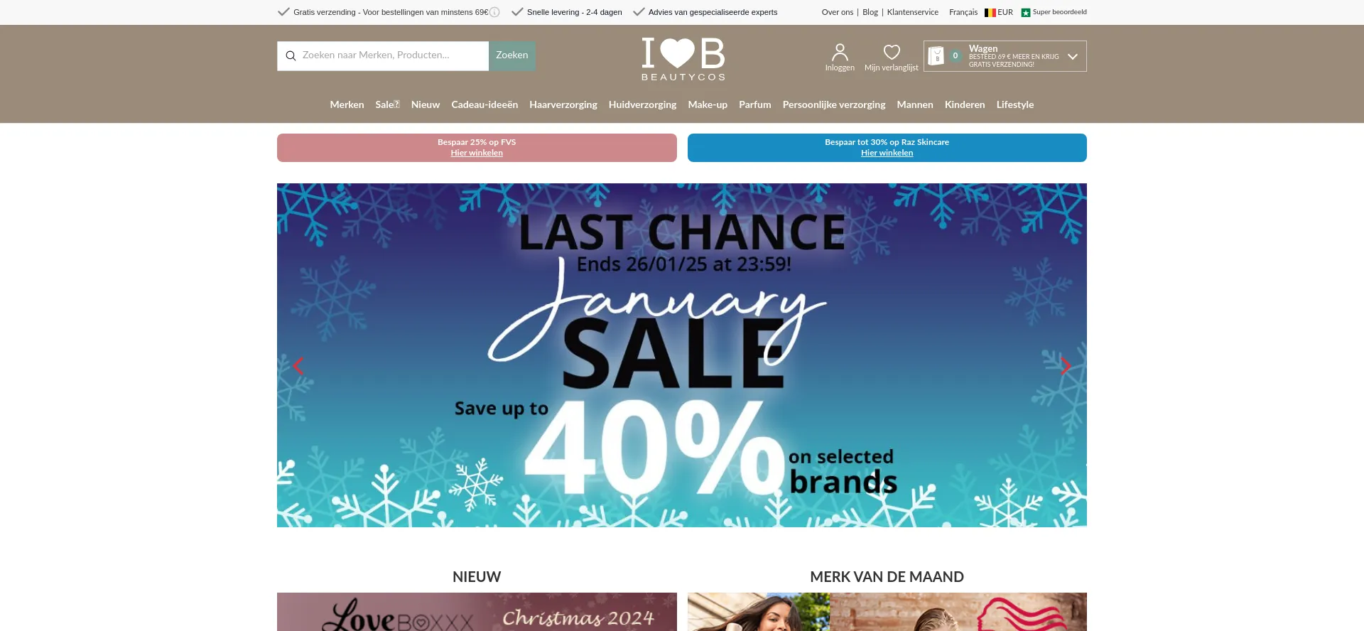 Website screenshot of Beautycos.be